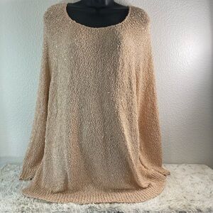 Champagne Sequin Knit Sweater Top Size 3 – Shimmer Metallic Party Holiday